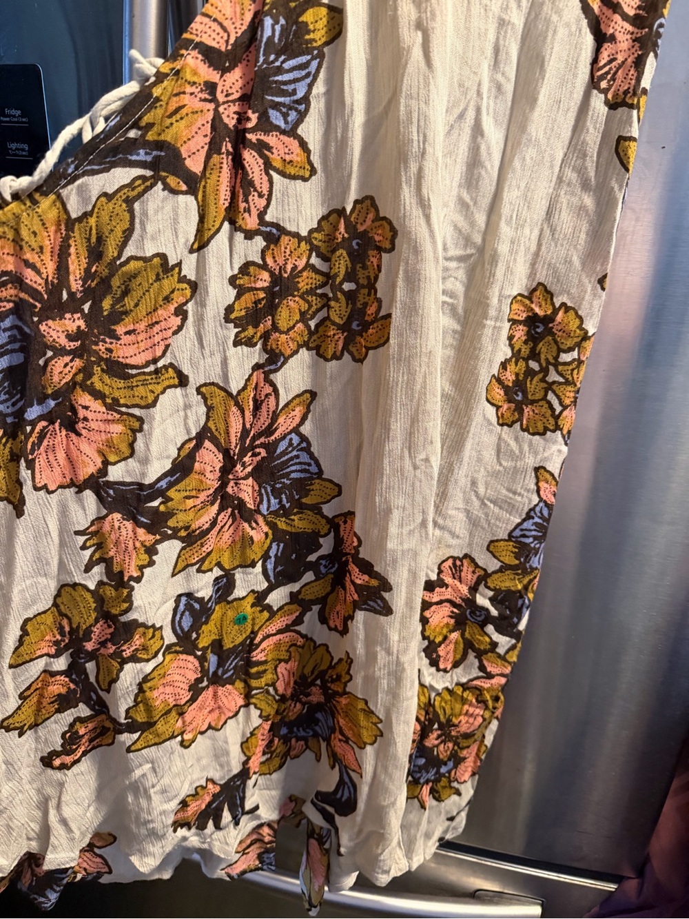Free People Cream Maxi Dress with Pink, Yellow and Blue Floral Embroidery - Picture 3 of 10